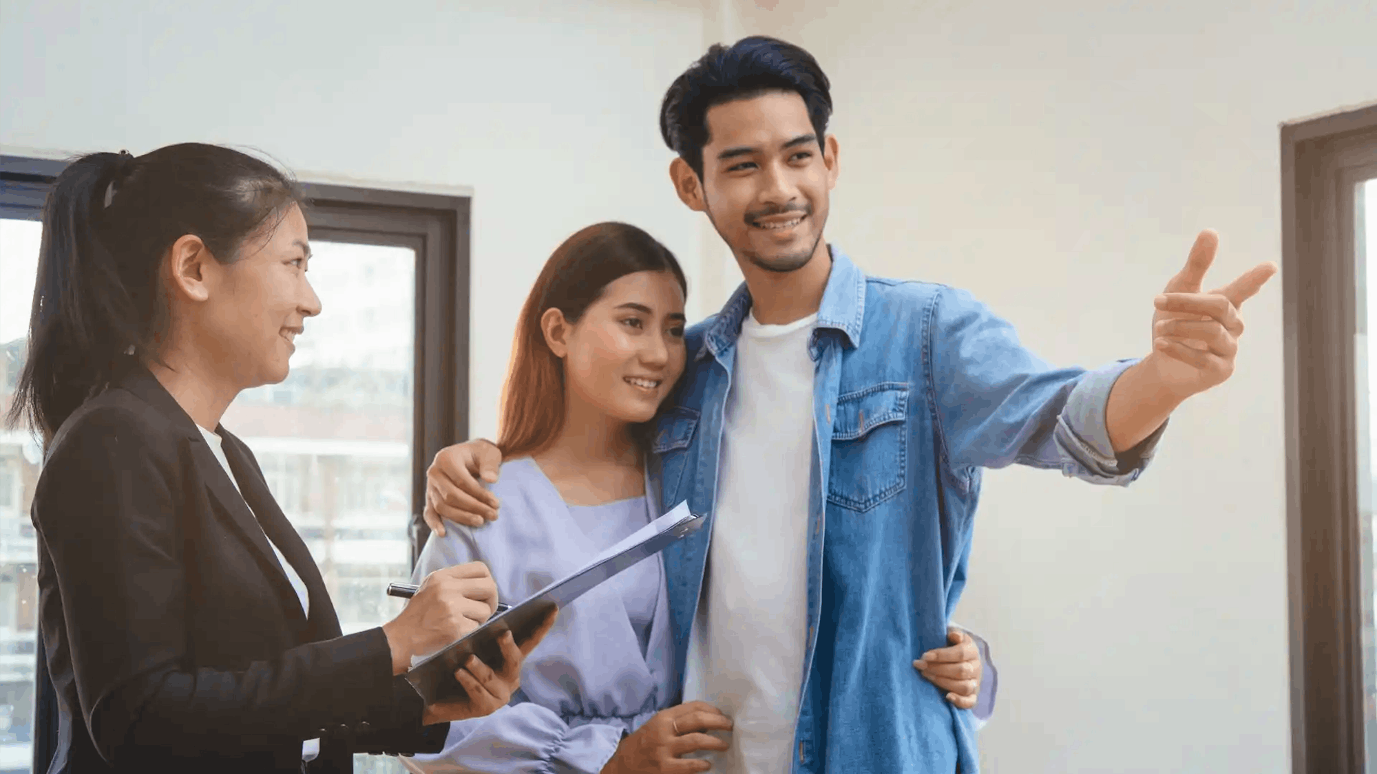 Couple being shown new home