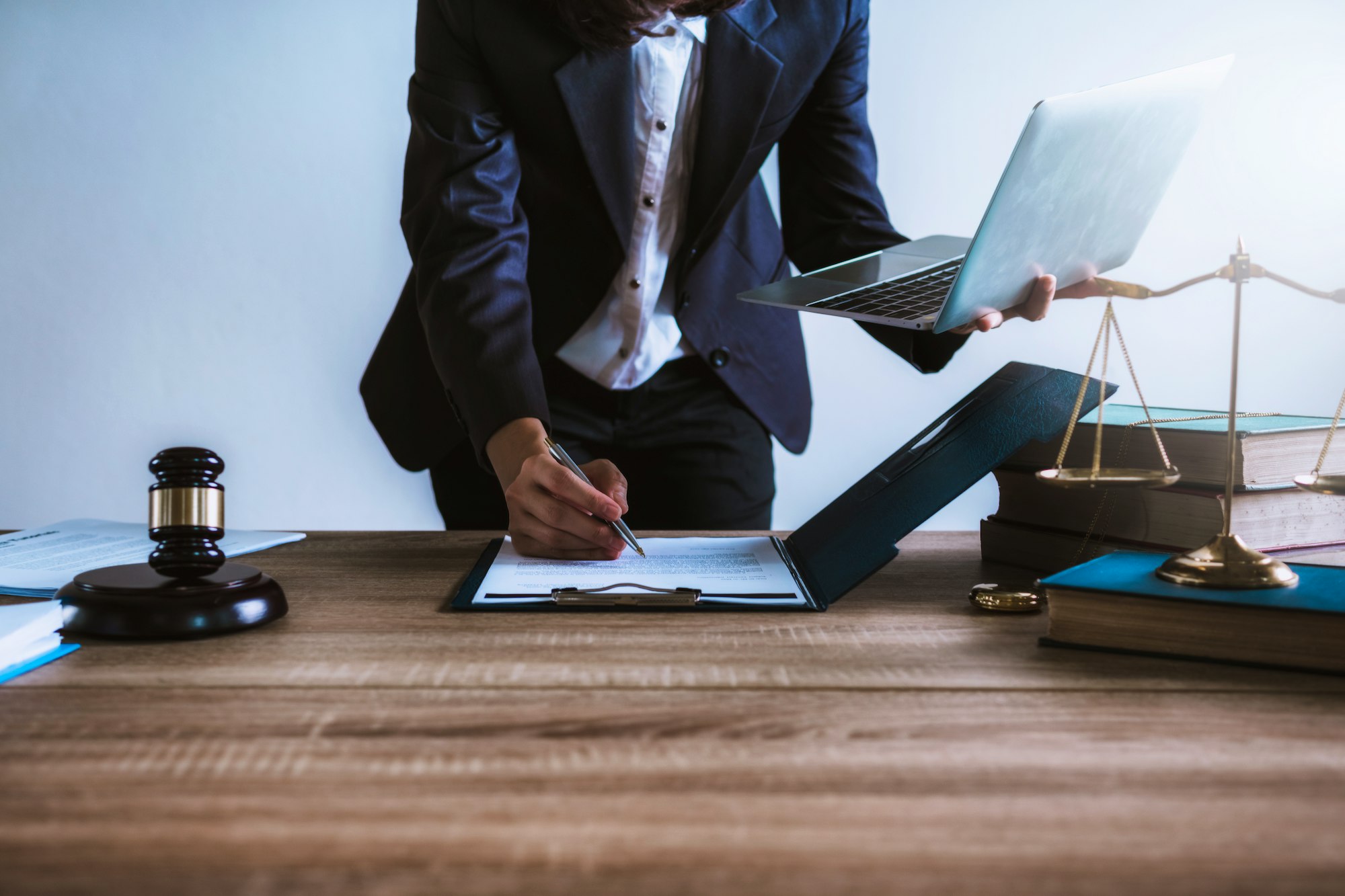 Lawyer on laptop