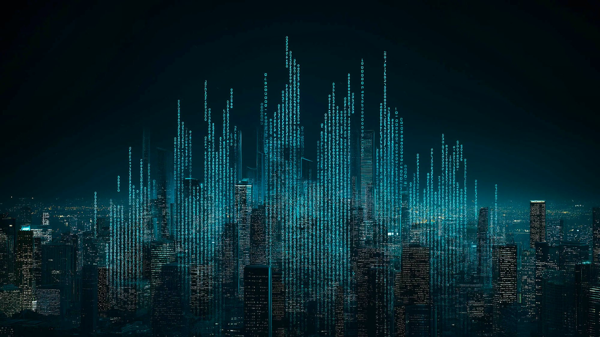 Abstract digital transformation landscape picture