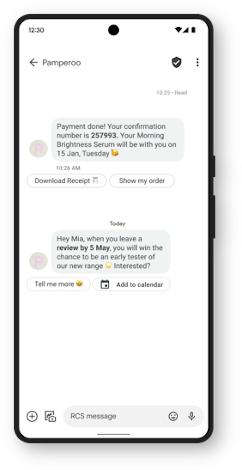 Britannic Branded Messages Calendar Example 1