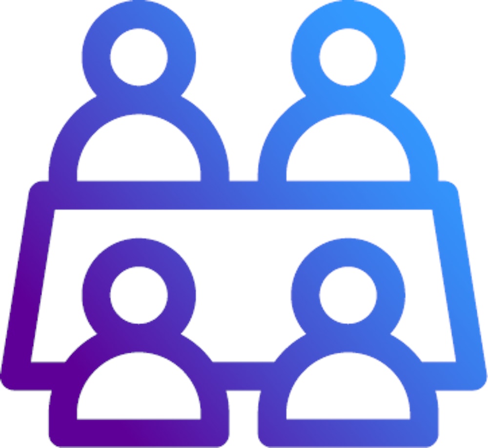 Icon of people around a desk