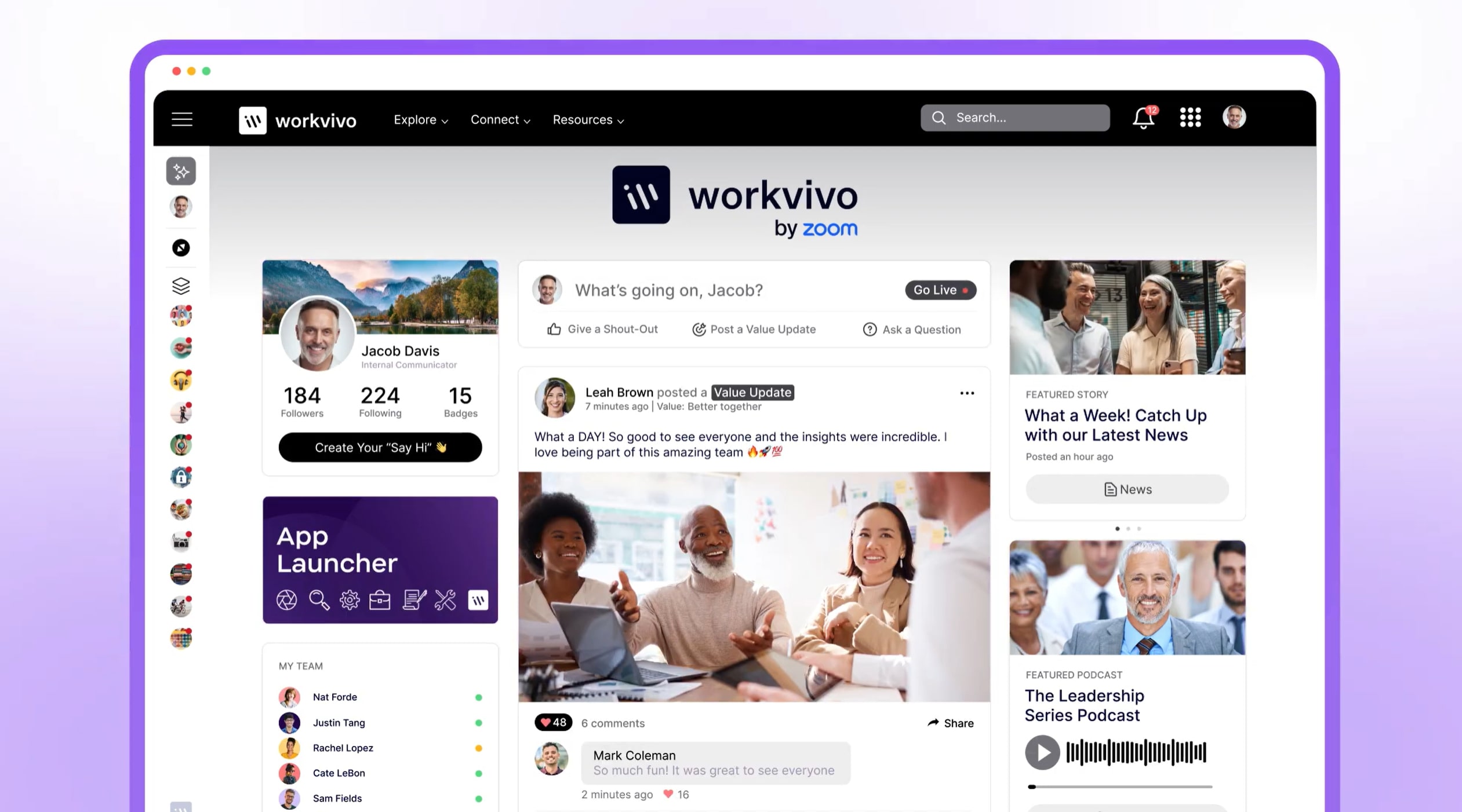 Zoom Workvivo video example