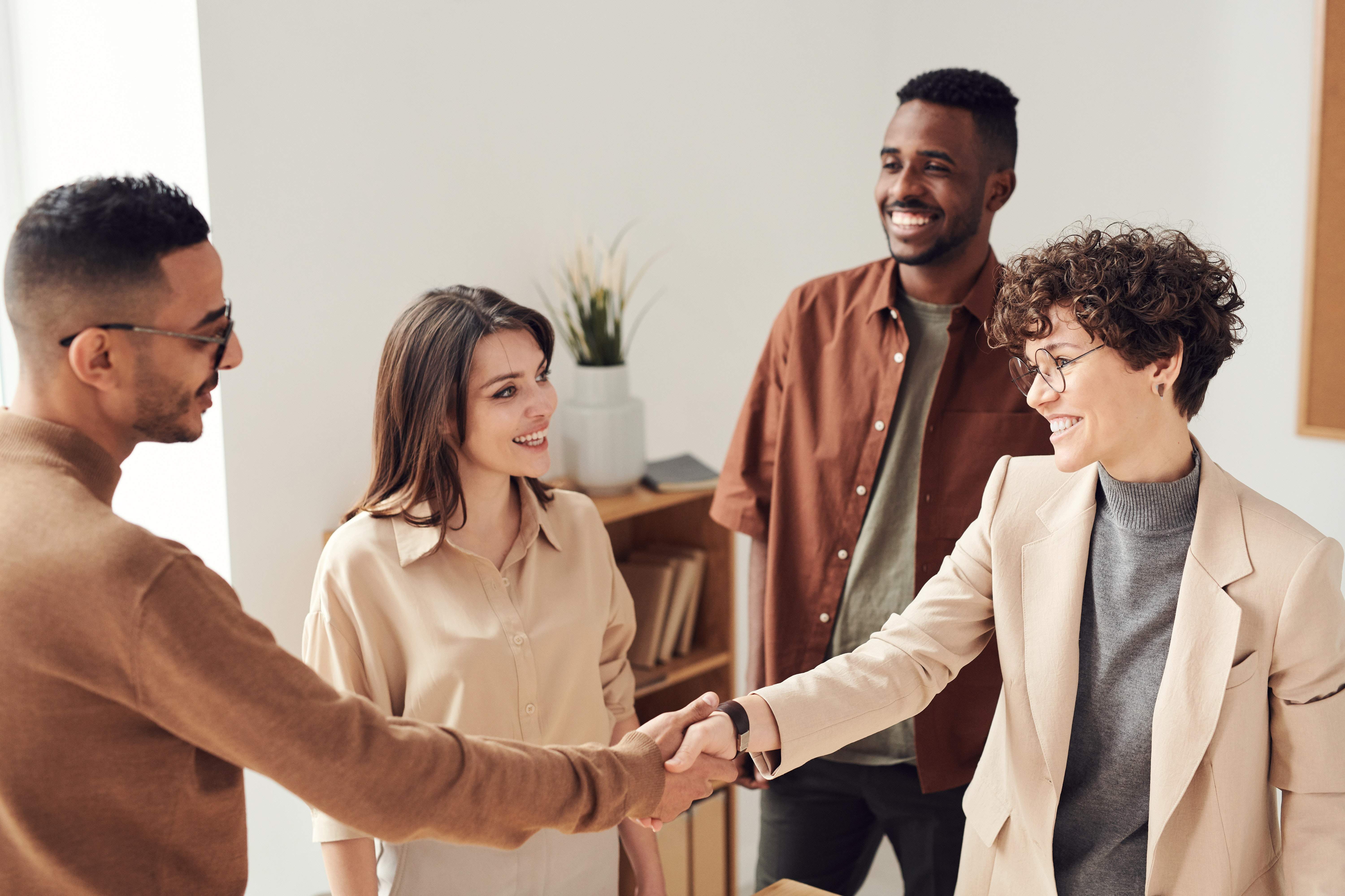 Hand shake over a business deal