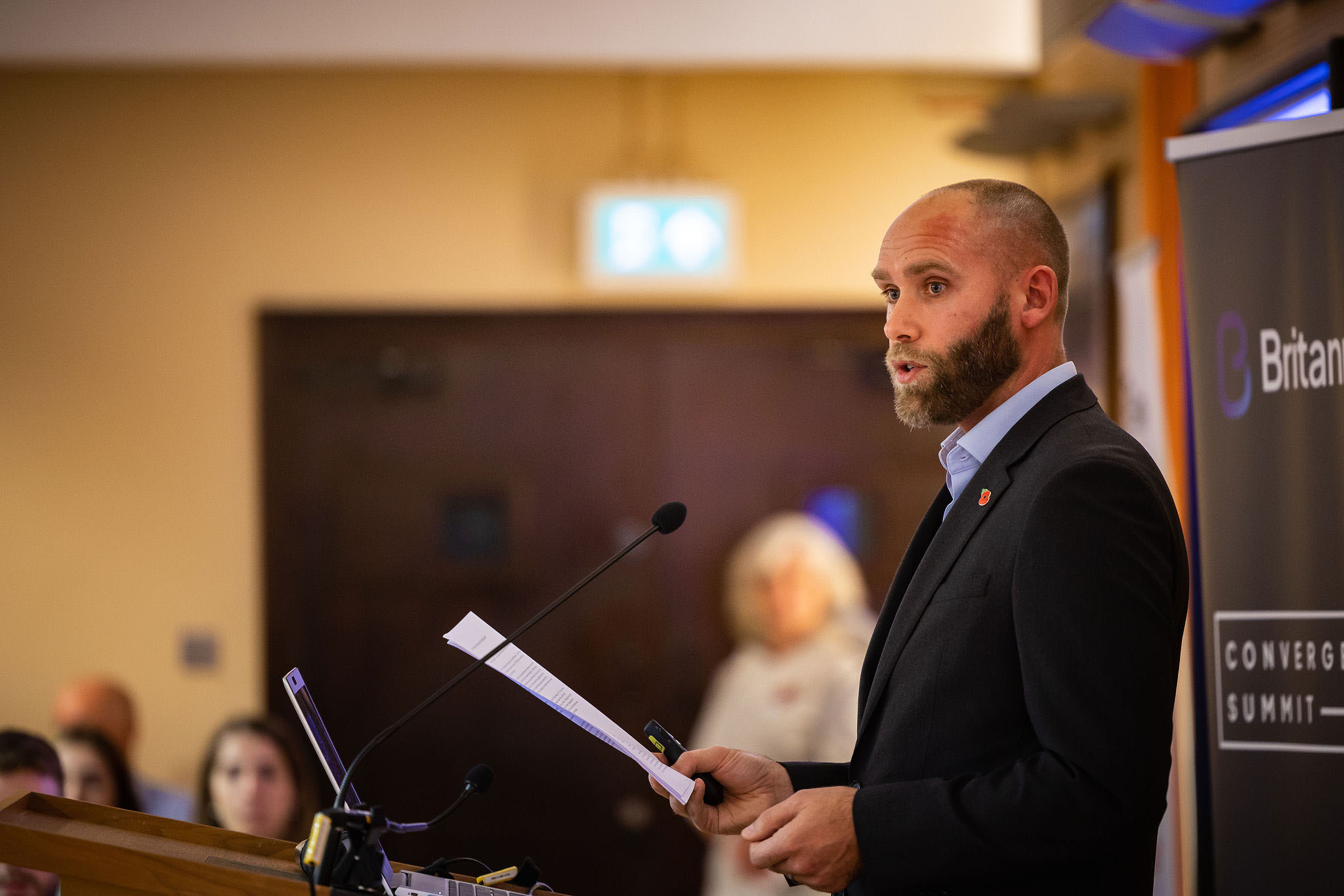 Ross Simpson of Trailfinders speaking at a Britannic Event