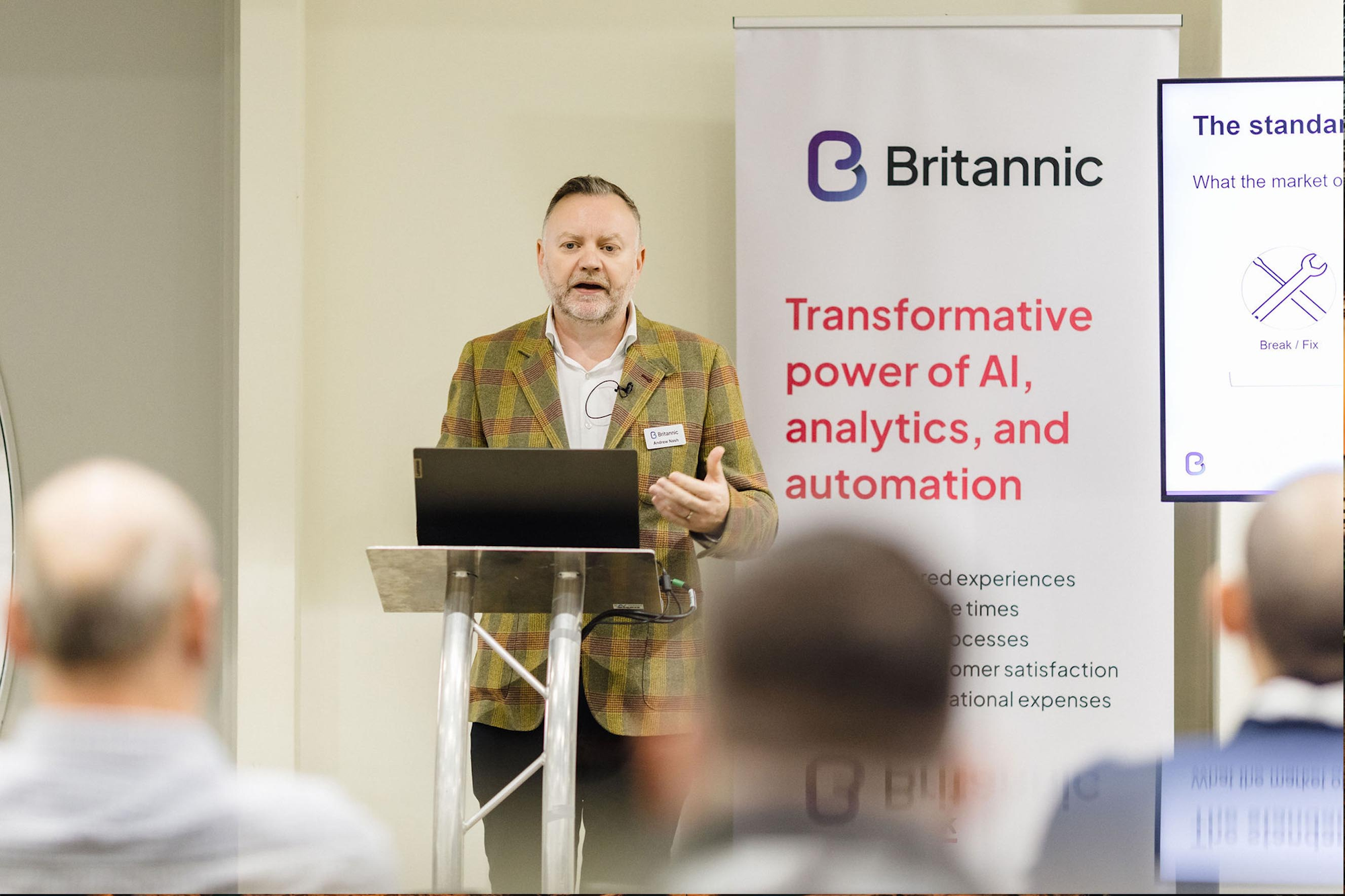 Britannic's Andrew Nash presenting about Managed Services