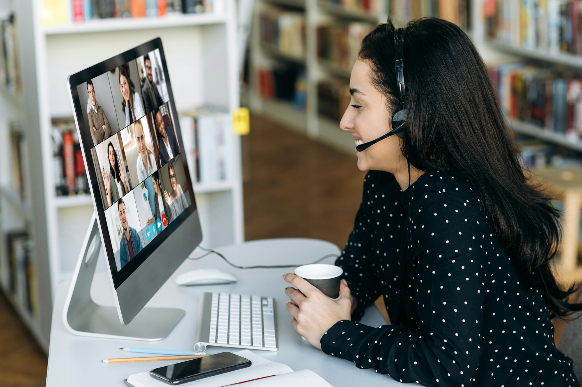 Woman On The Phone Connecting Via Direct Routing