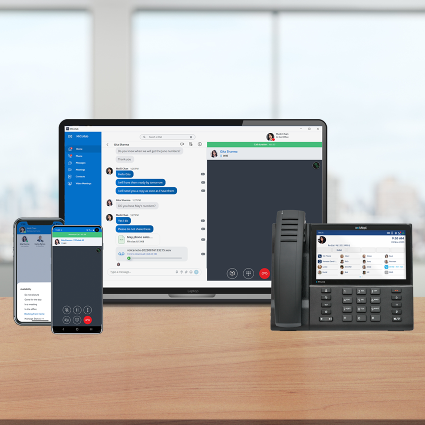 Mitel MiVoice Product On Screens