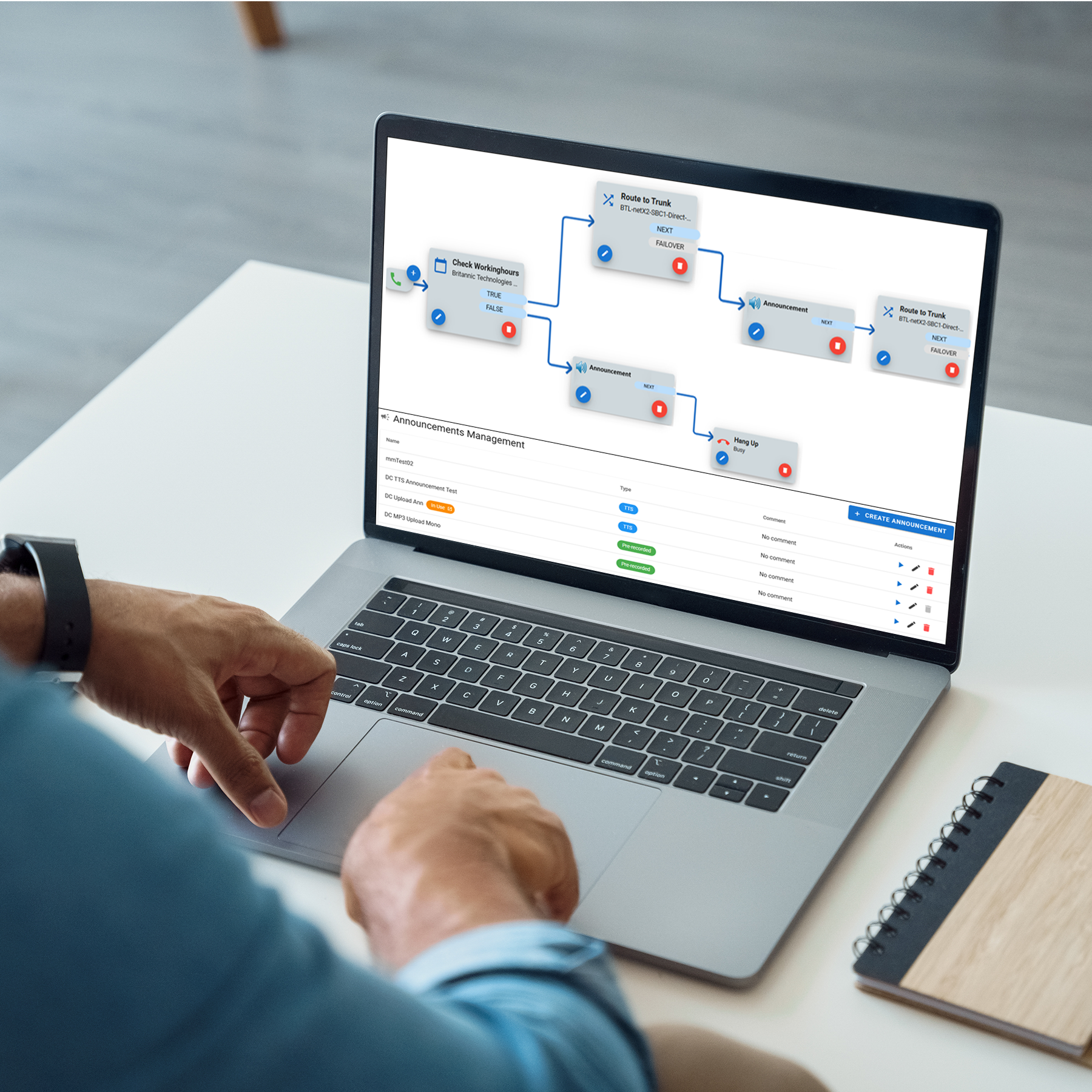 NetX Network Announcements On Laptop